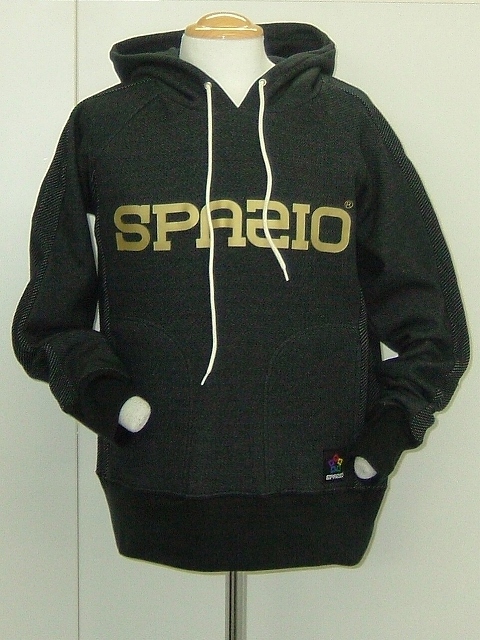 SPAZIO ロゴクルーパーカー ブラック - フットサルショップ PLAYER'S